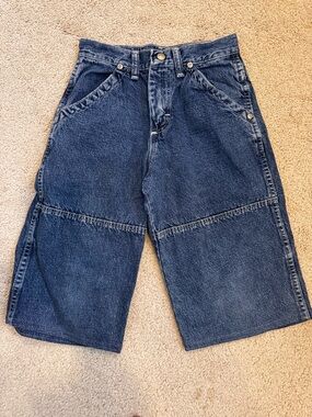 Vintage Blue Wrangler Denim Carpenter Shorts, Sz 10
